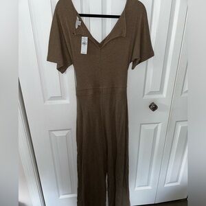 Brown knit jumpsuit